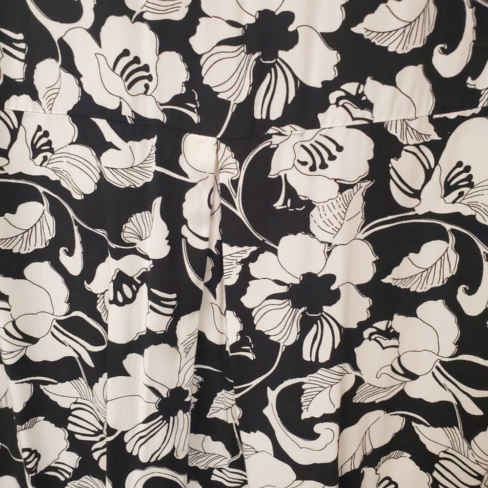 Anthropologie Maeve Black & White Floral Shift Dress Size 8 - Picture 5 of 10